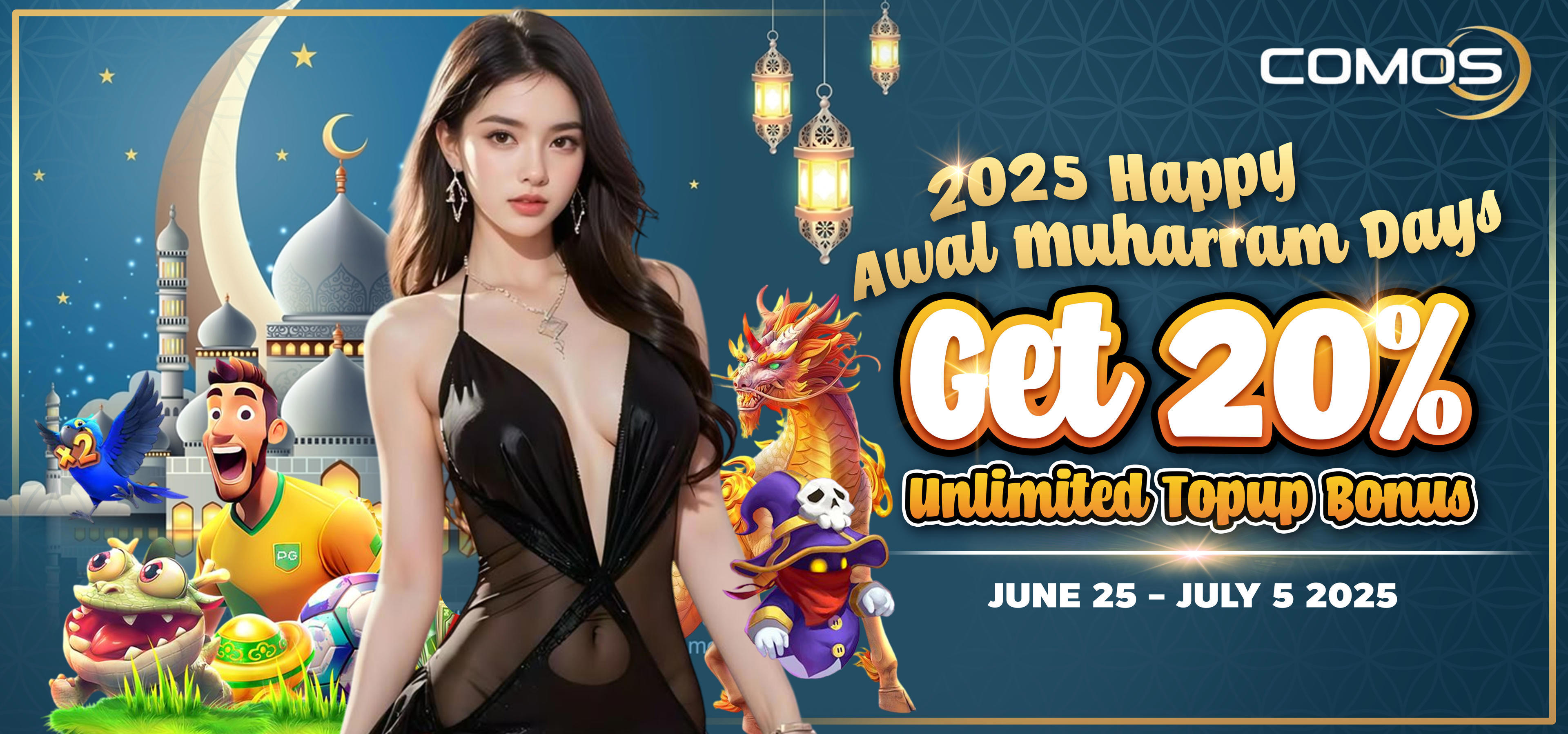 Awal Muharram 2025 20% Daily Deposit Bonus   ( Valid On 25th June - 5th July 2025 )