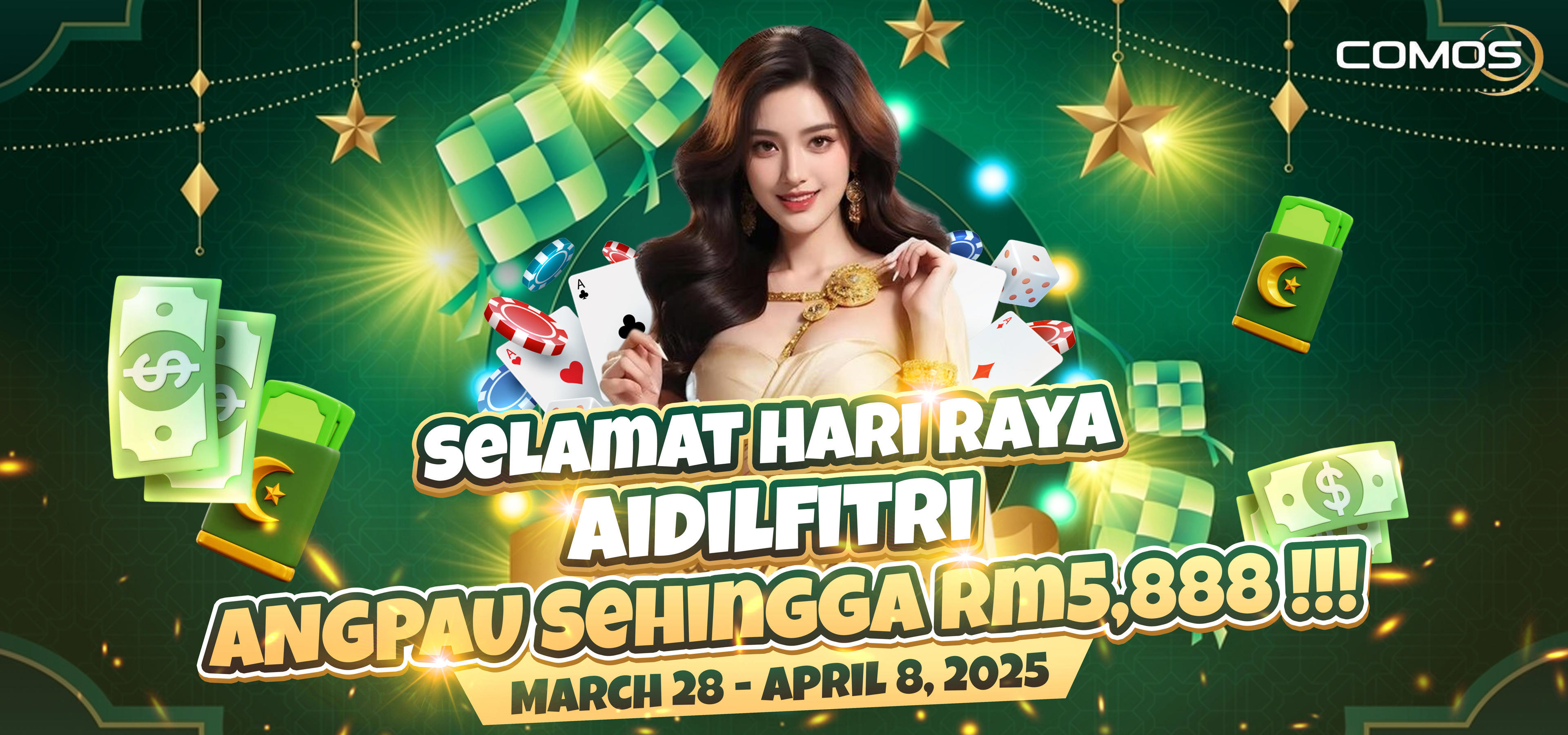 Selamat Hari Raya Aidilfitri ANGPAU Sehingga RM5888！Extra Raya Kredit！( Promosi Ini Hanya Pada 28th March 2025 Sehingga 8th April 2025 )