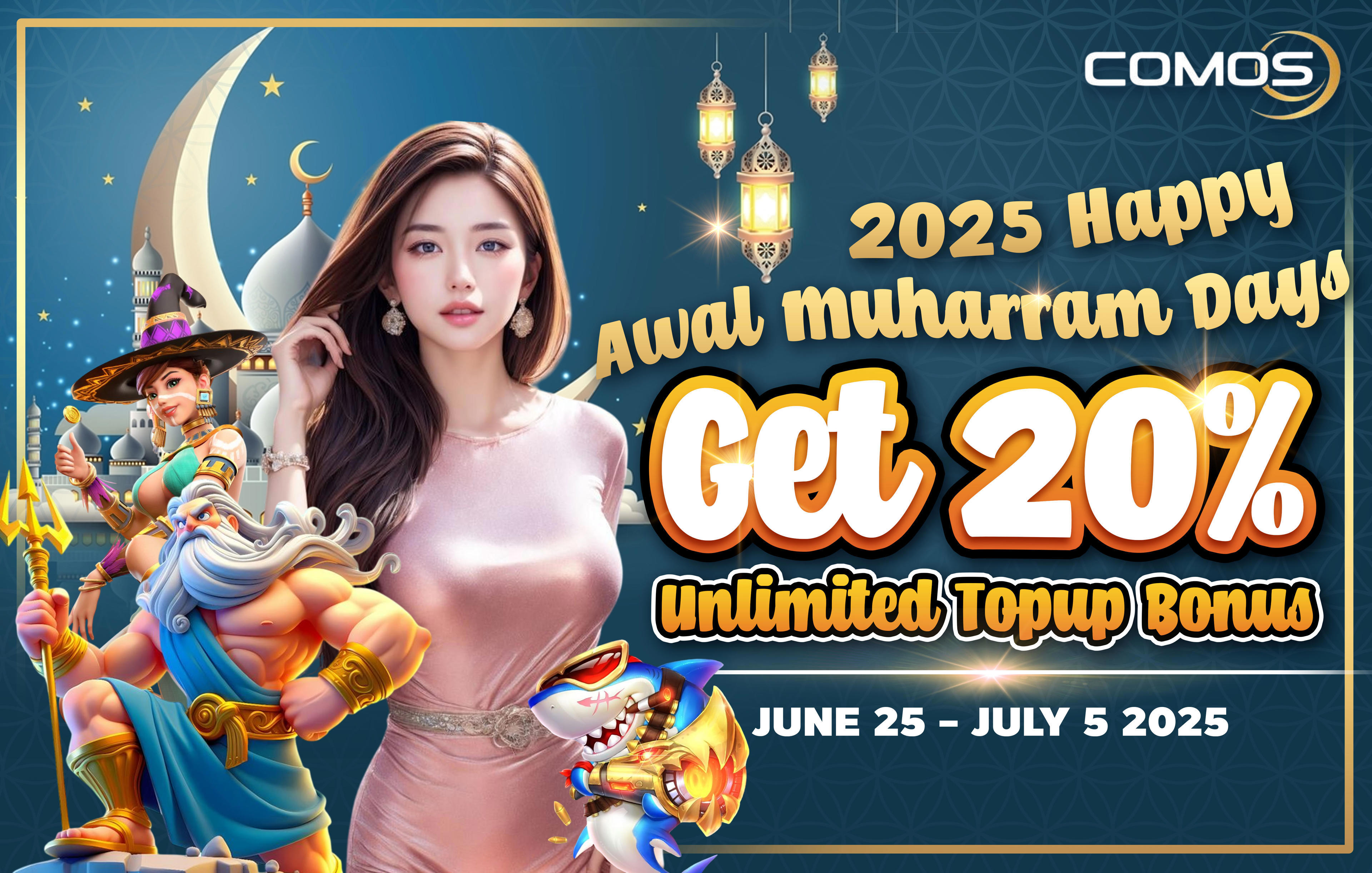 Awal Muharram 2025 20% Daily Deposit Bonus   ( Valid On 25th June - 5th July 2025 )
